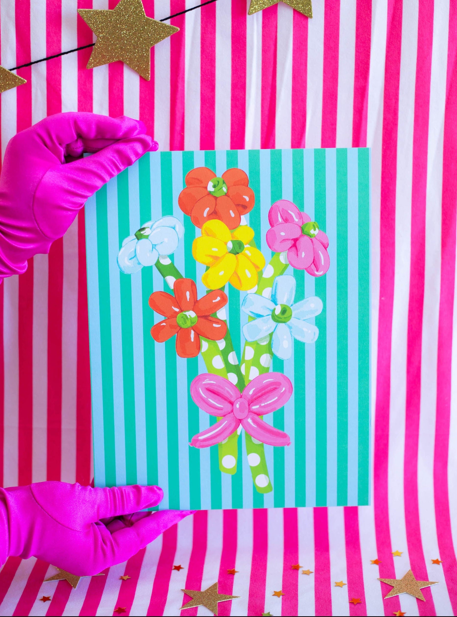 Balloon Bouquet Print measures 8.5 x 11 inches and is on semi-gloss paper. - The Peach Fuzz