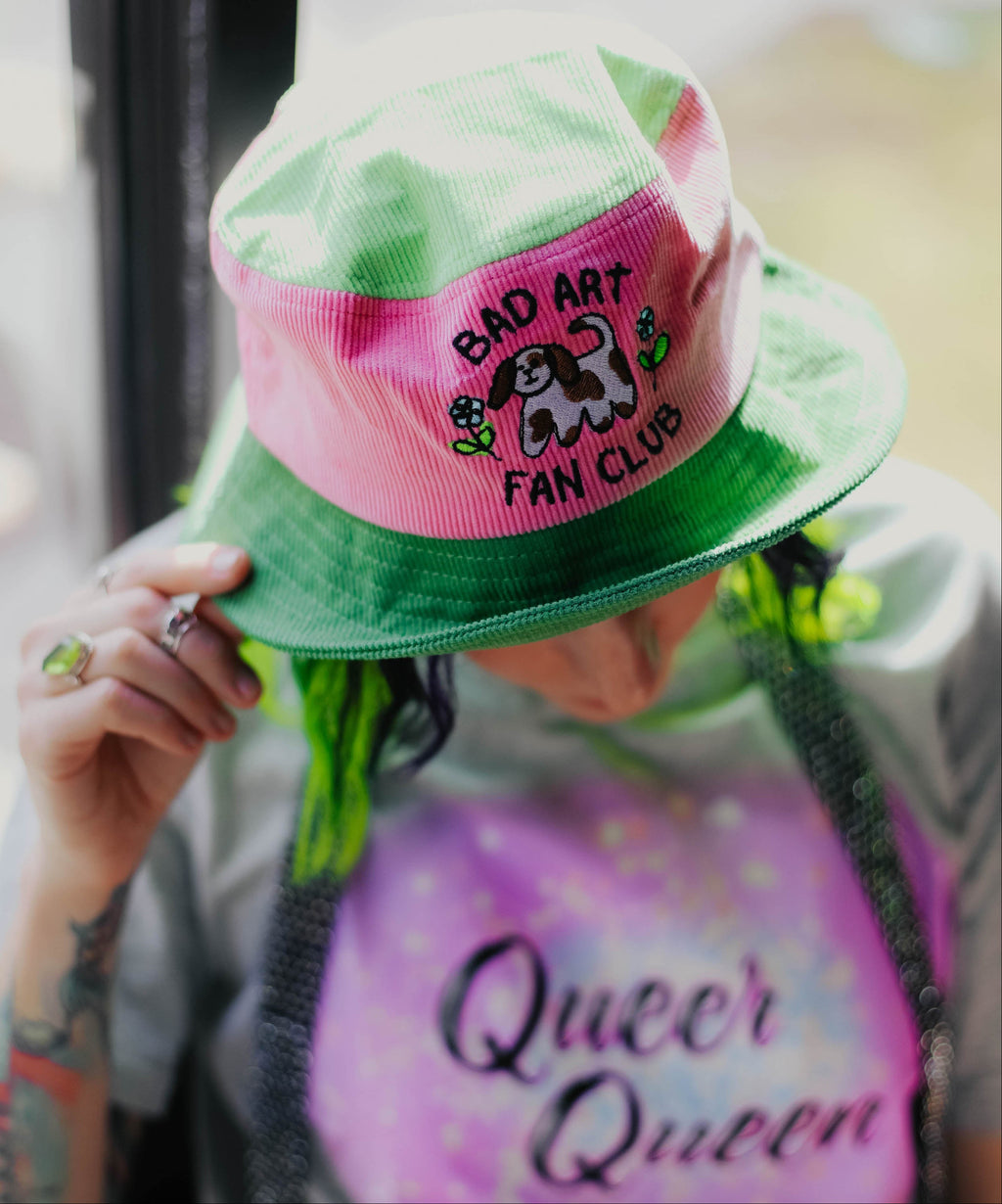 Bad Art Fan Club Color Block Bucket Hat - The Peach Fuzz