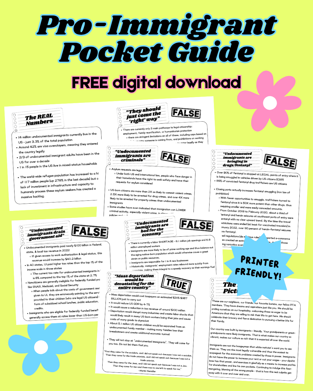 Pro-Immigration Pocket Guide Digital Download