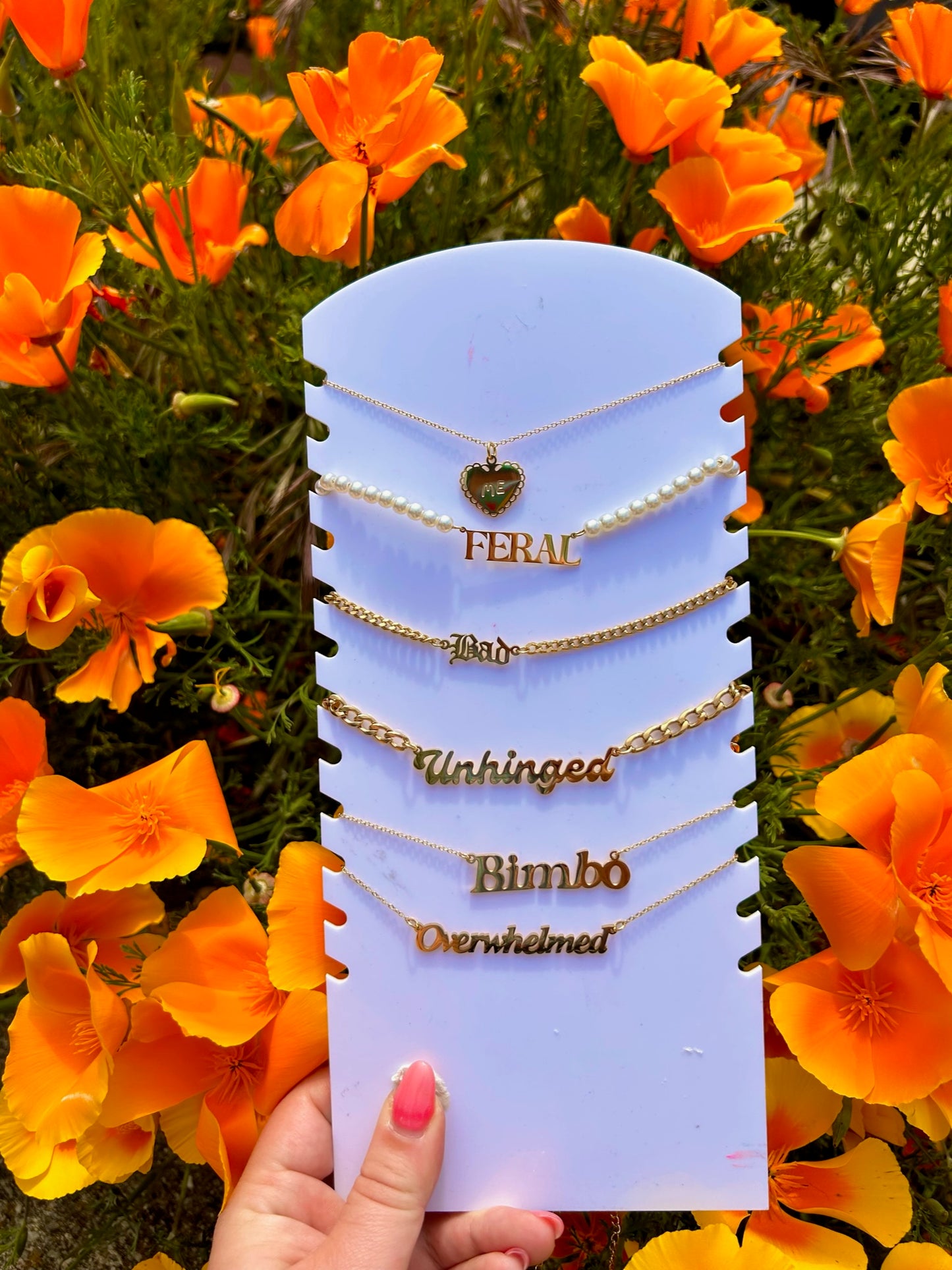 Overwhelmed Nameplate Necklace