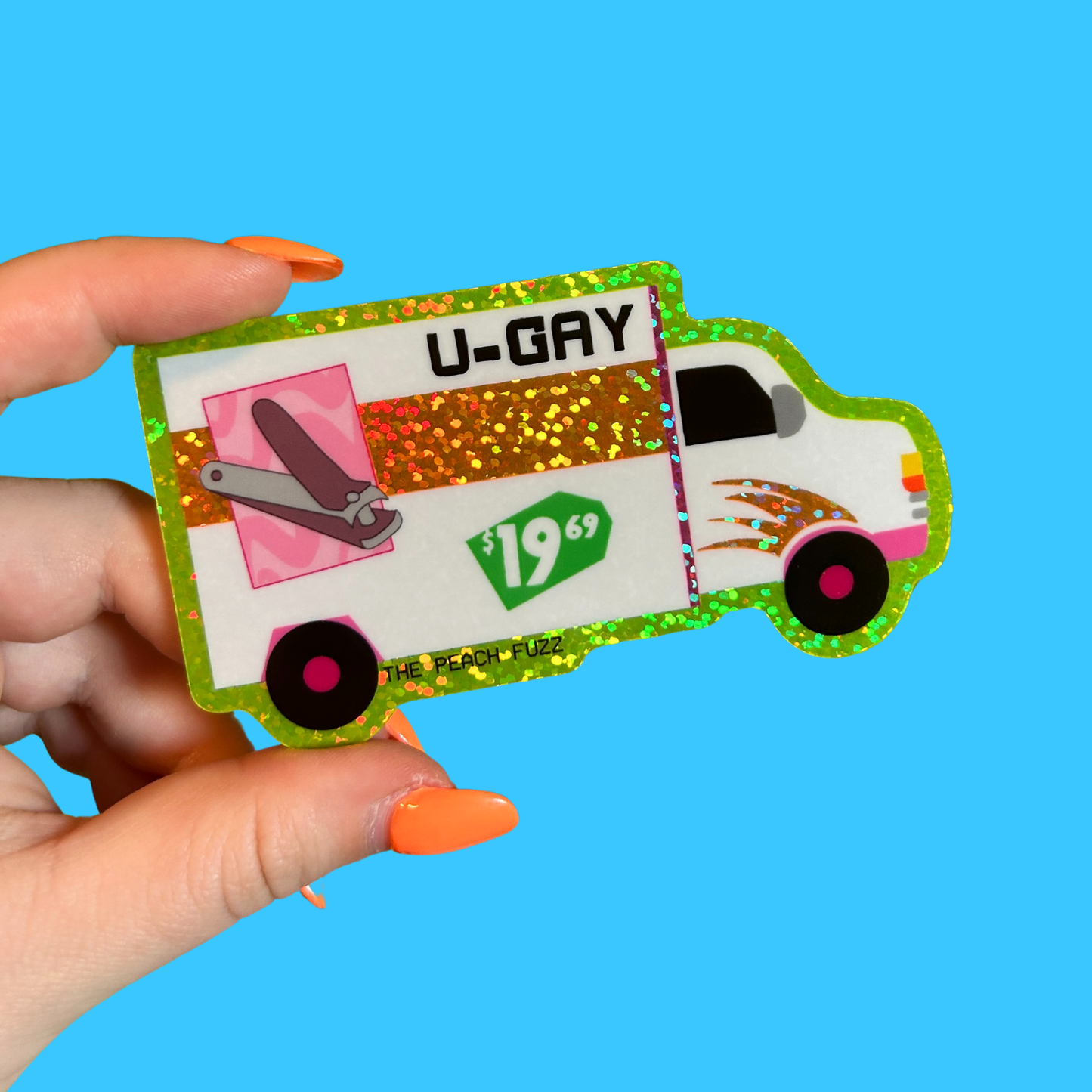 U-Gay Moving Truck Glitter Sticker