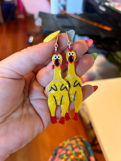 Rubber Chicken Earrings