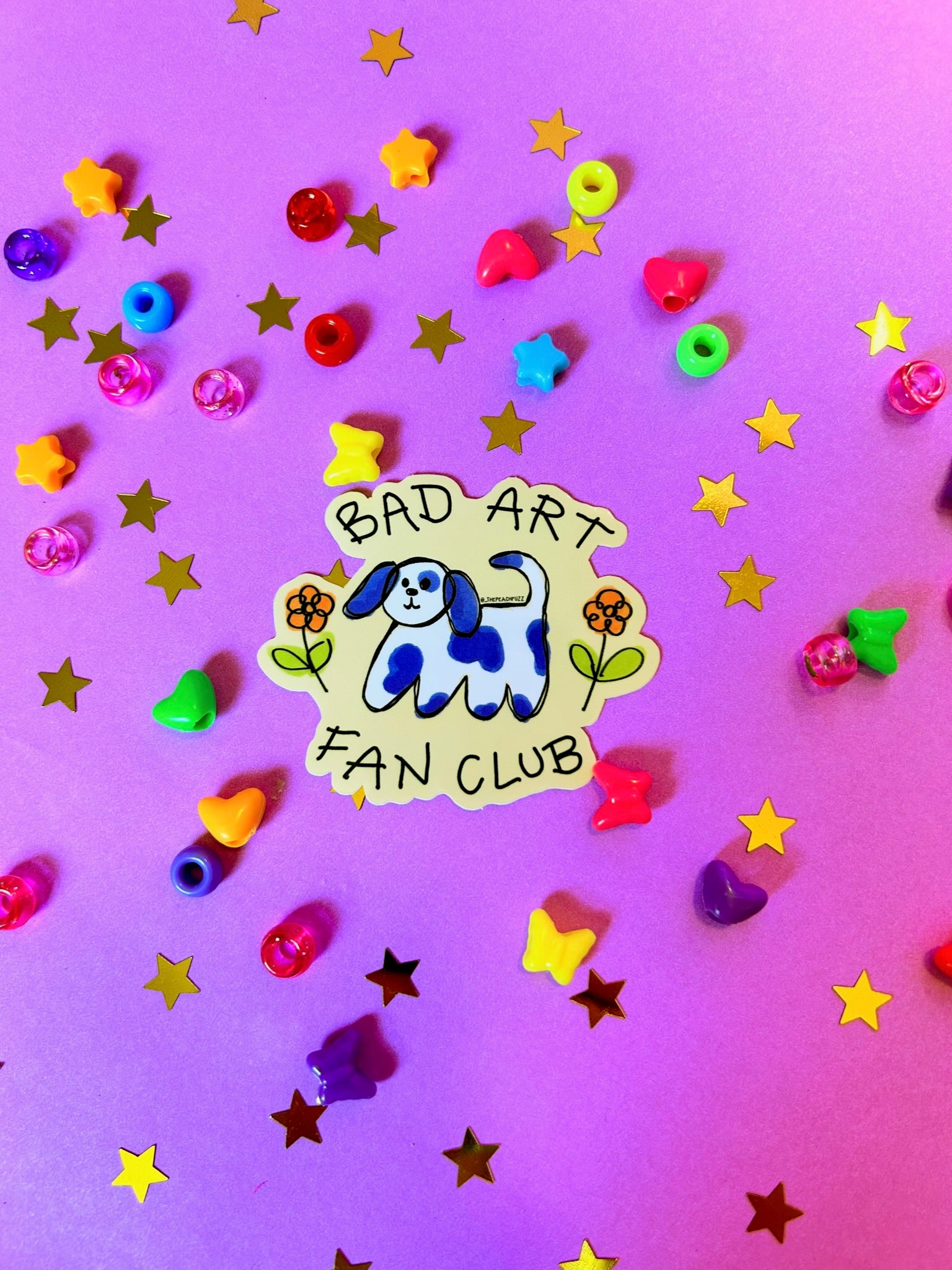 Bad Art Fan Club Sticker with glossy finish - The Peach Fuzz
