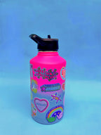 “Abortion Is Healthcare” Vinyl sticker with glossy finish and glitter detail. Measures 3.3 x 1.7 inches. - The Peach Fuzz