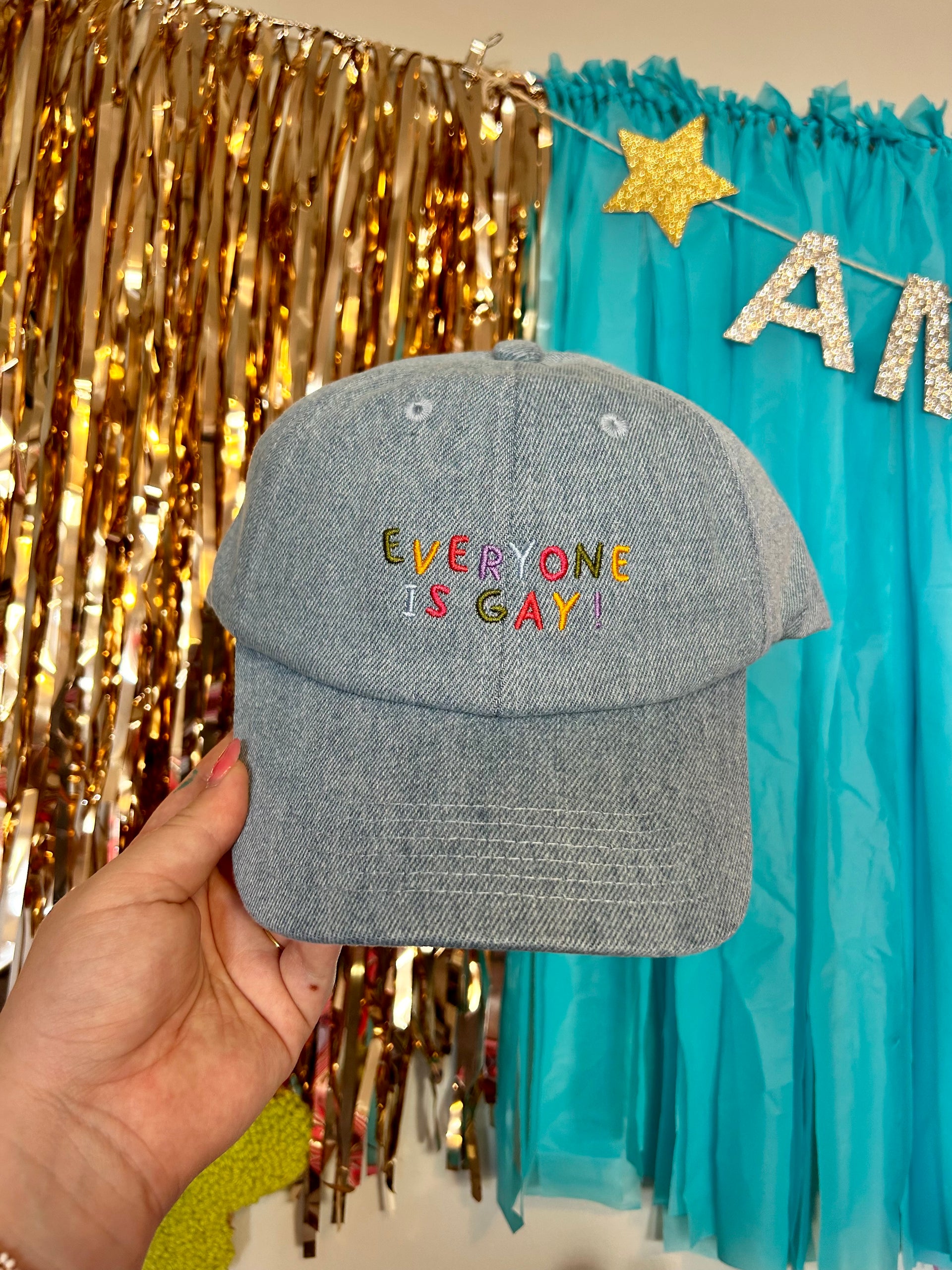 Everyone Is Gay Denim Hat – The Peach Fuzz