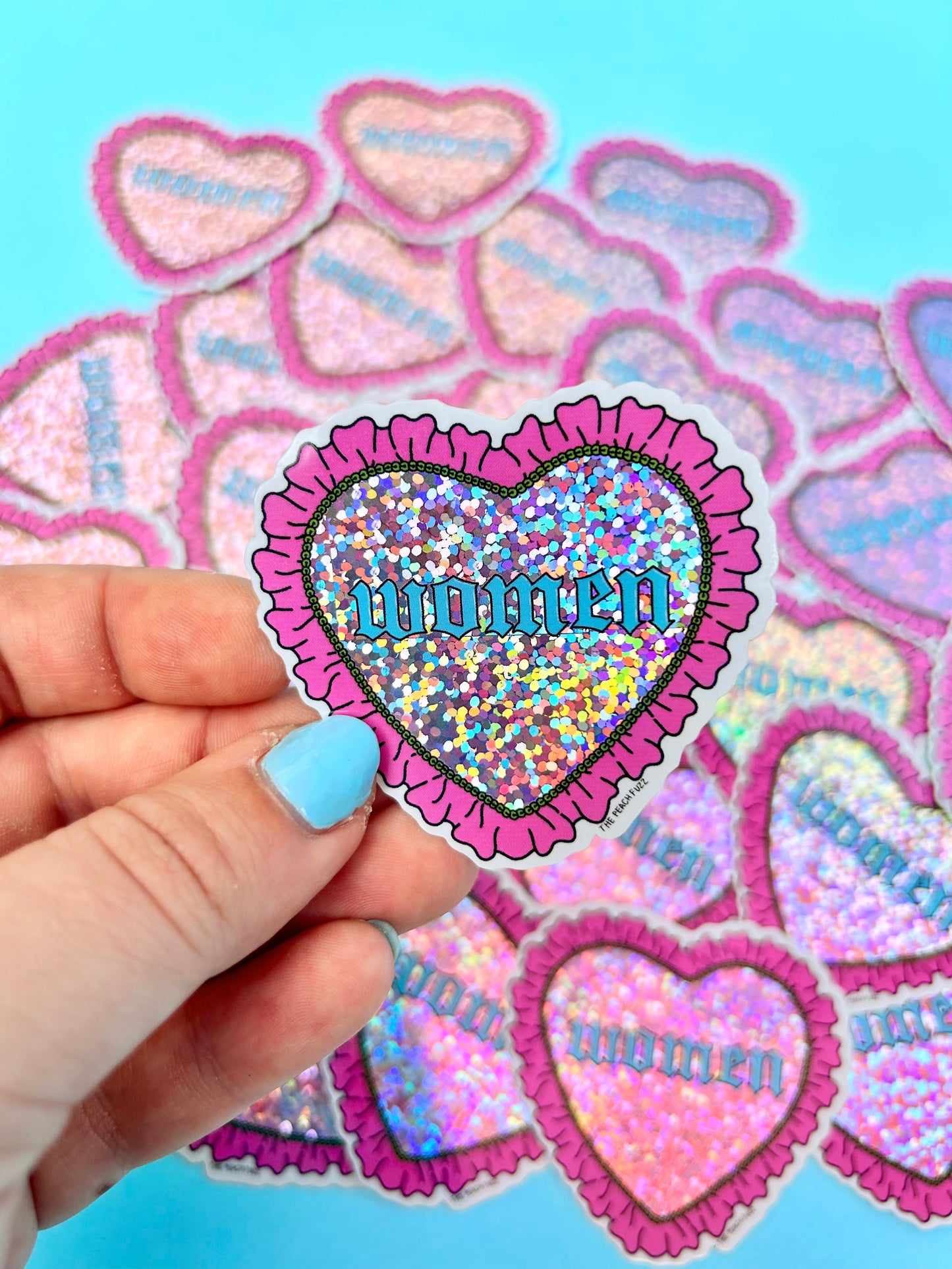 Heart Women Glitter Sticker