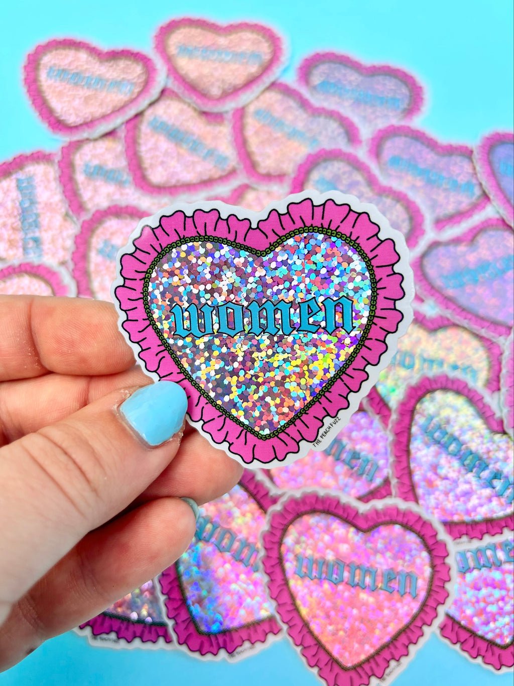 Heart Women Glitter Sticker