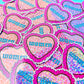 Heart Women Glitter Sticker