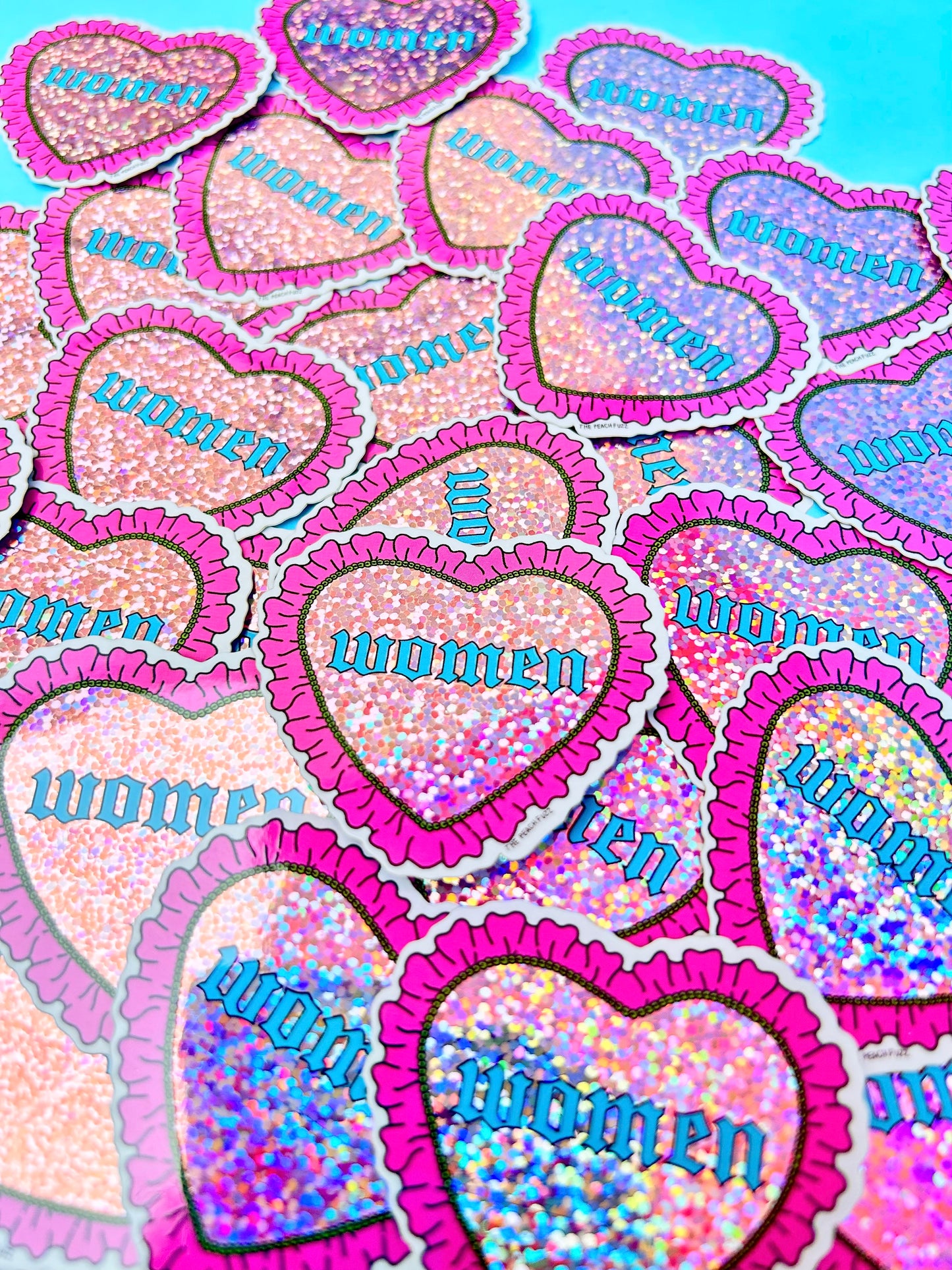 Heart Women Glitter Sticker