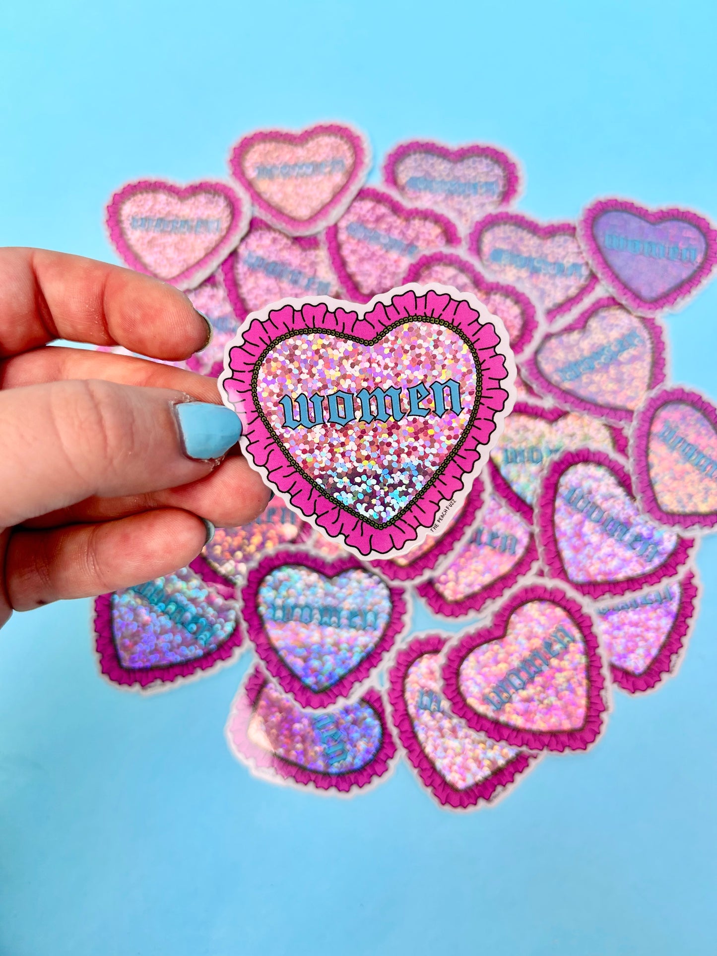 Heart Women Glitter Sticker