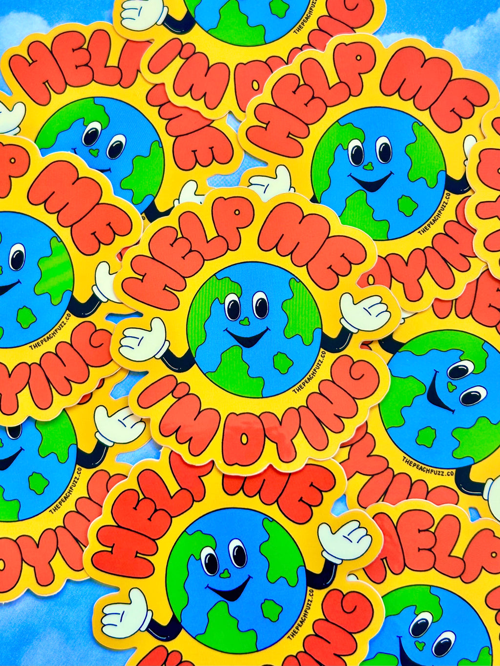 Help Me, I’m Dying Sticker - The Peach Fuzz