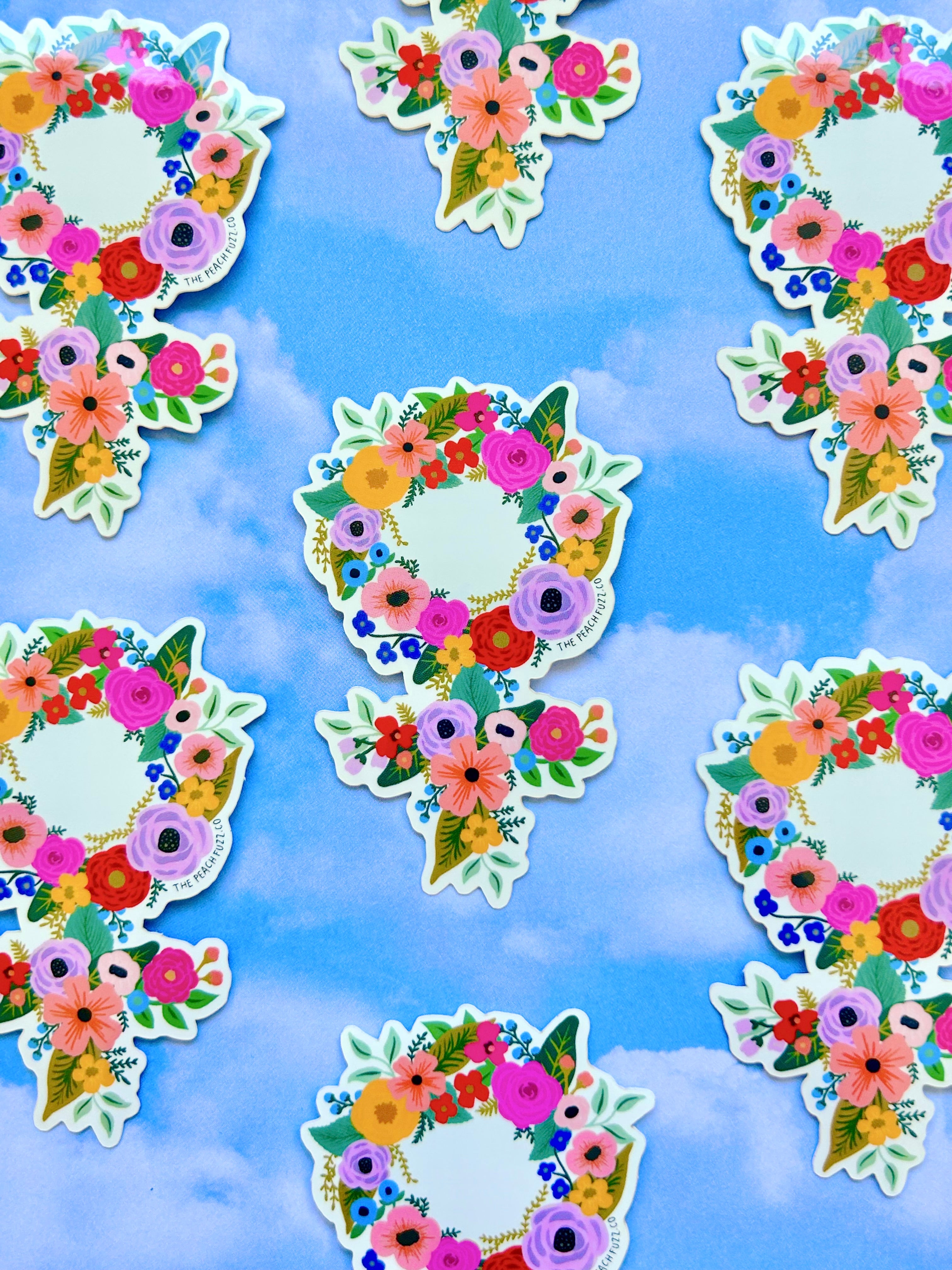 Floral Feminist Sticker - The Peach Fuzz