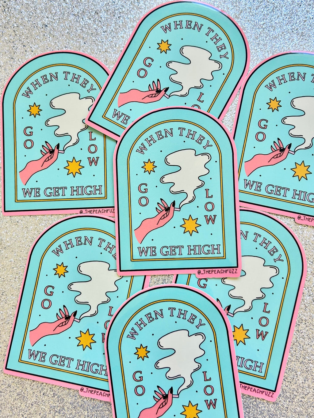Go Low, Get High Sticker - The Peach Fuzz