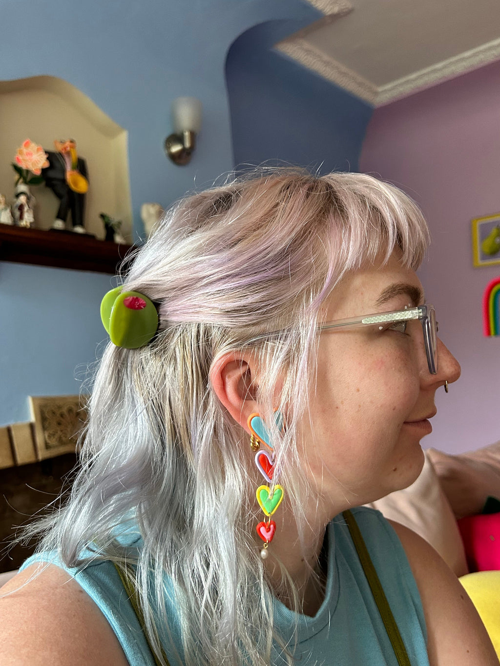 Mini Stuffed Olive Hair Claw