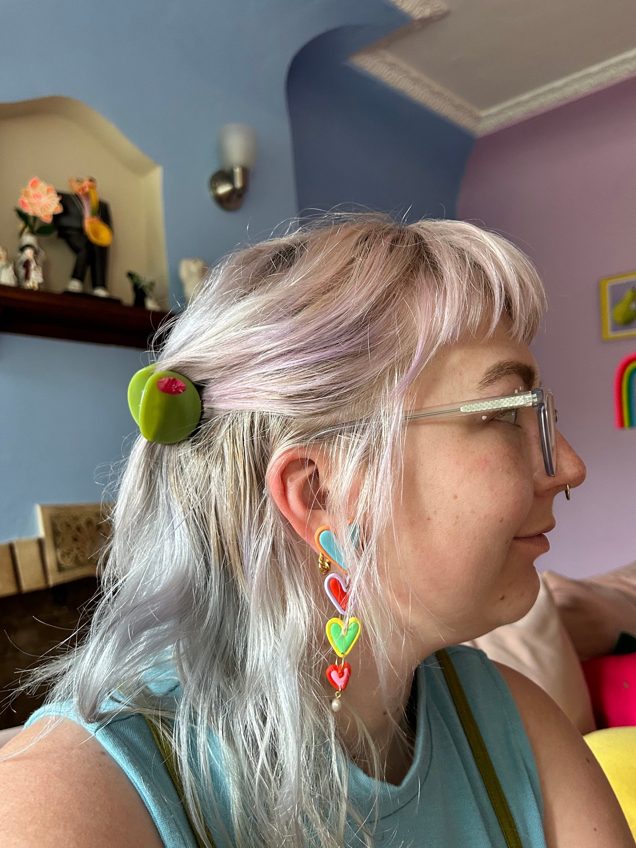 Mini Stuffed Olive Hair Claw
