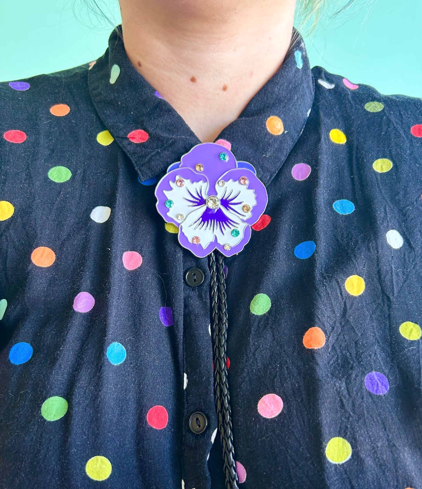 Pansy Bolo Tie