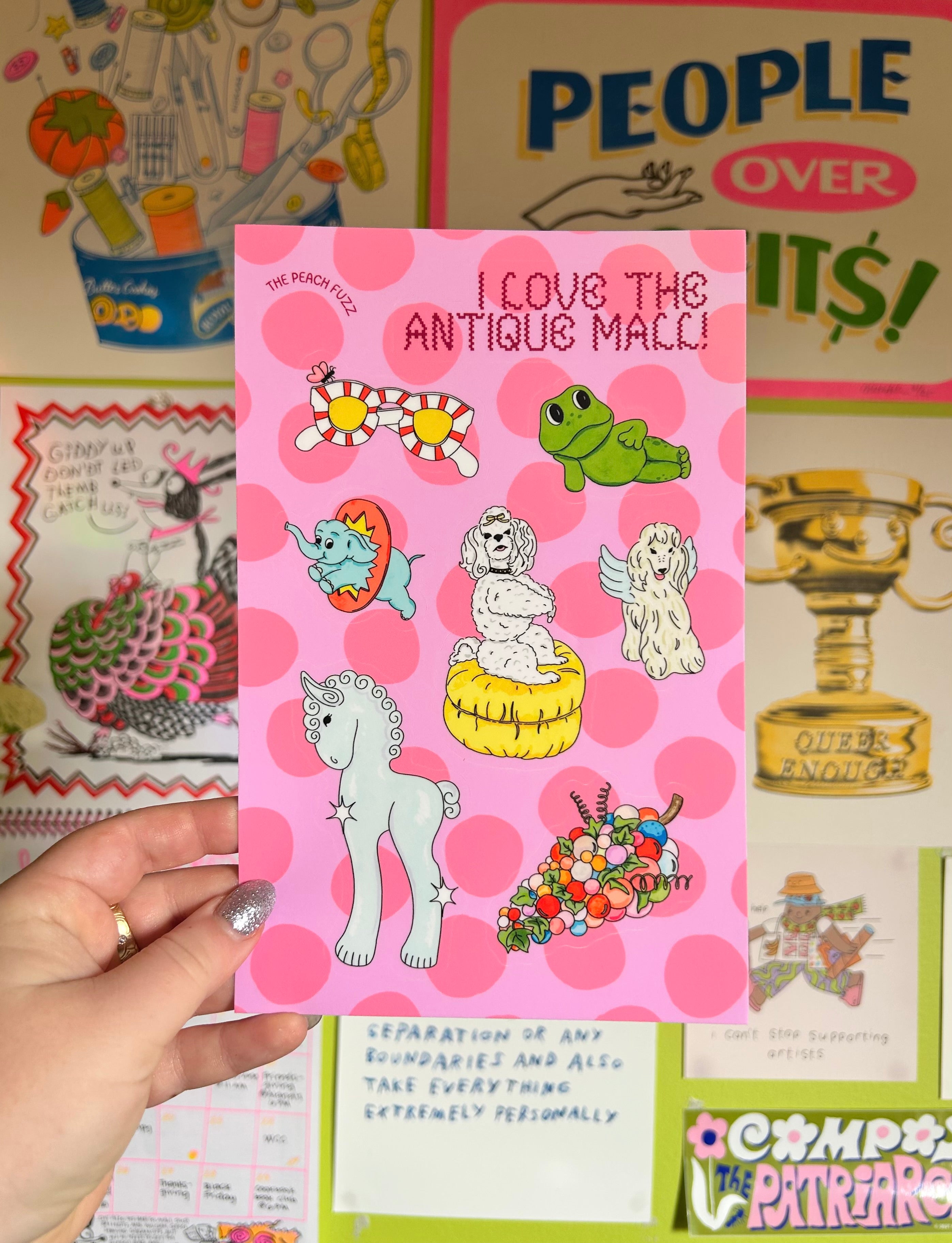 “I love the Antique Mall” Sticker Sheet - The Peach Fuzz