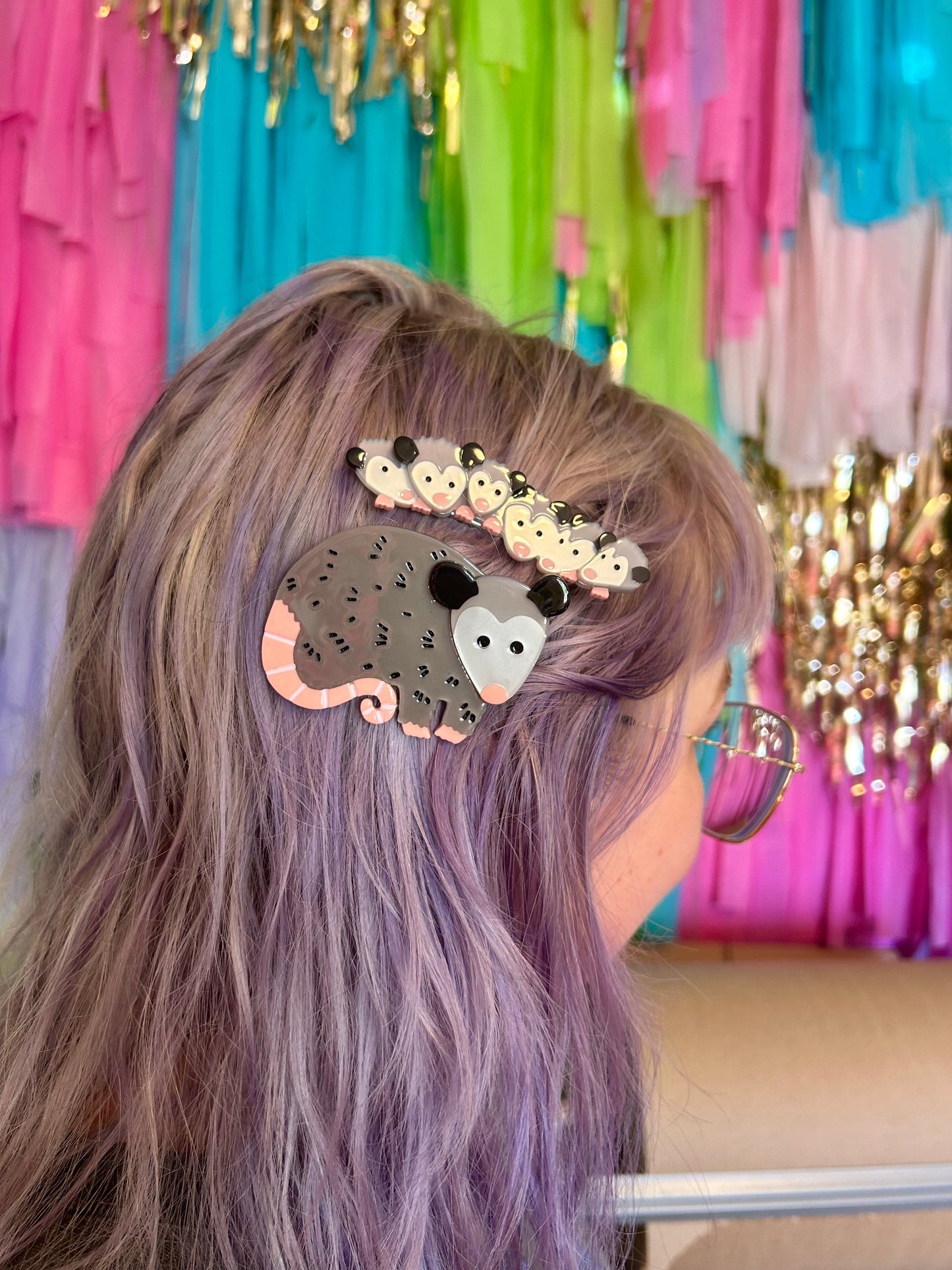 Possum Family Hair Clip Set