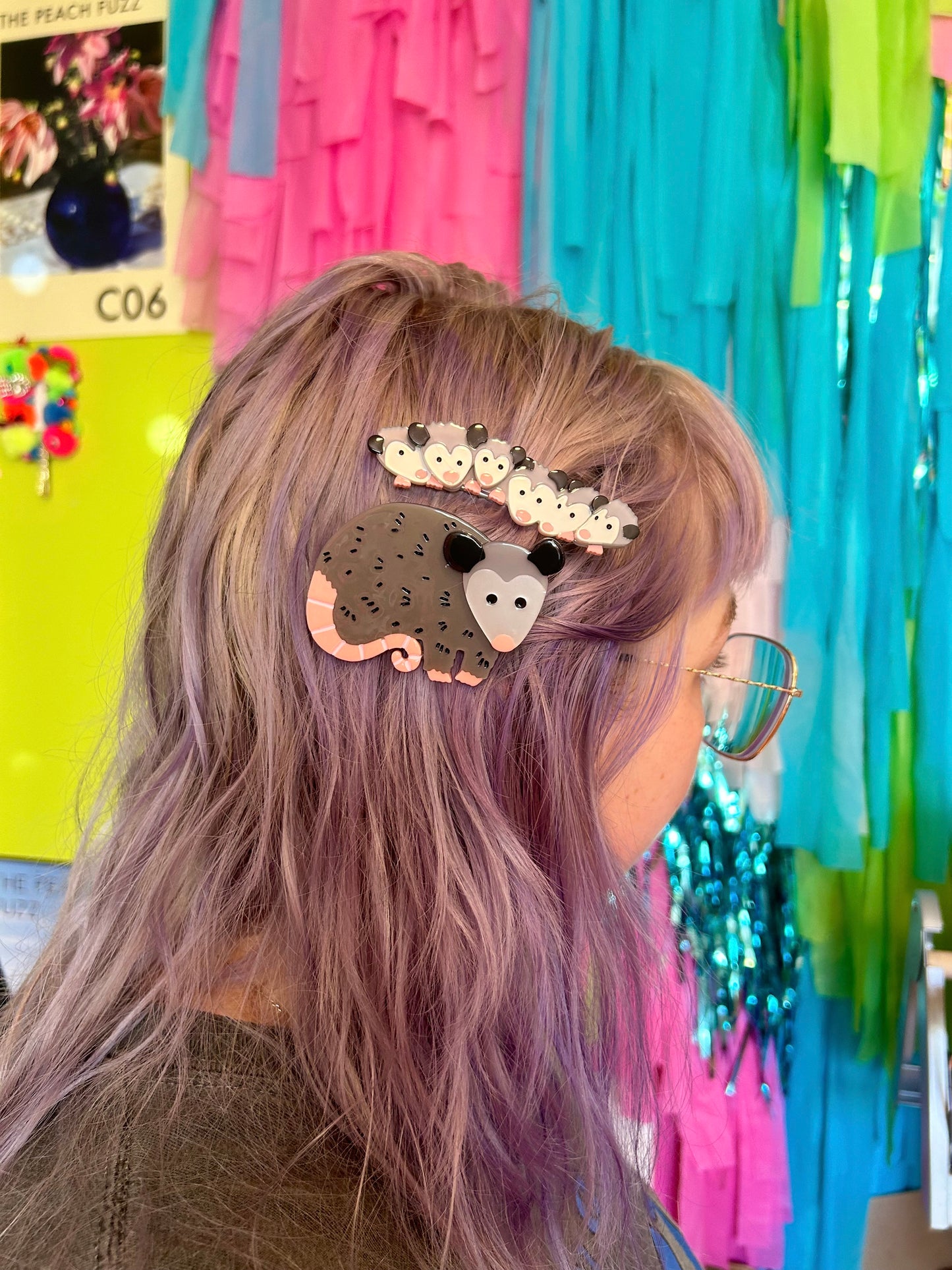 Possum Family Hair Clip Set