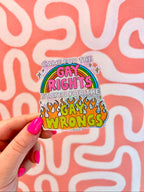 Gay Wrongs Glitter Sticker