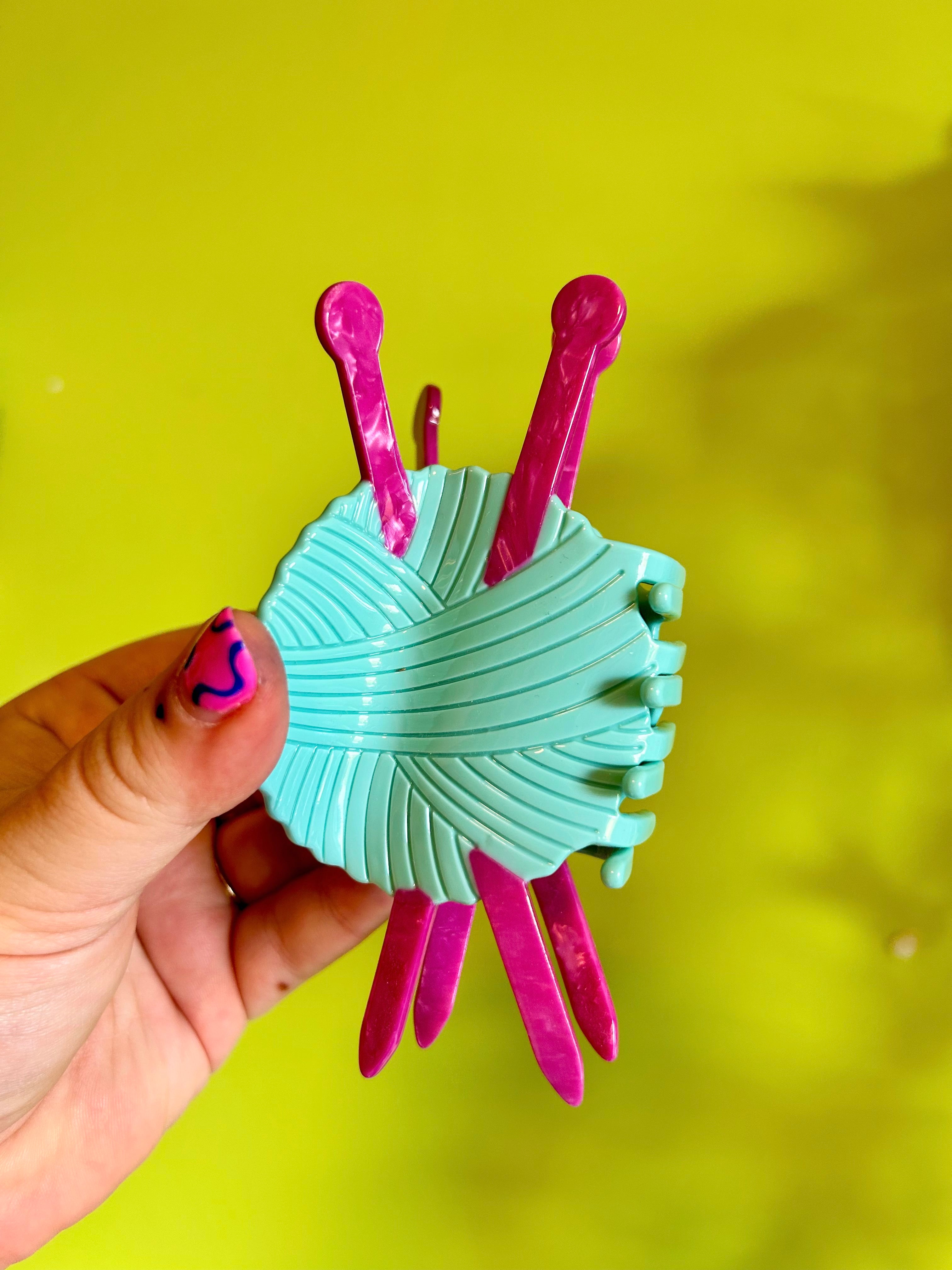 Knitting Needle Hair Claw SAMPLE