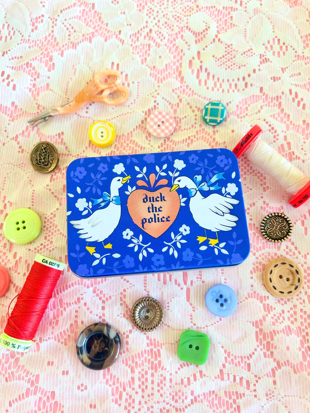 Duck the Police Storage Tin - The Peach Fuzz