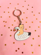 Kewpie Swan Keychain - The Peach Fuzz
