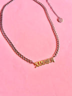 Sinner Nameplate Necklace - The Peach Fuzz
