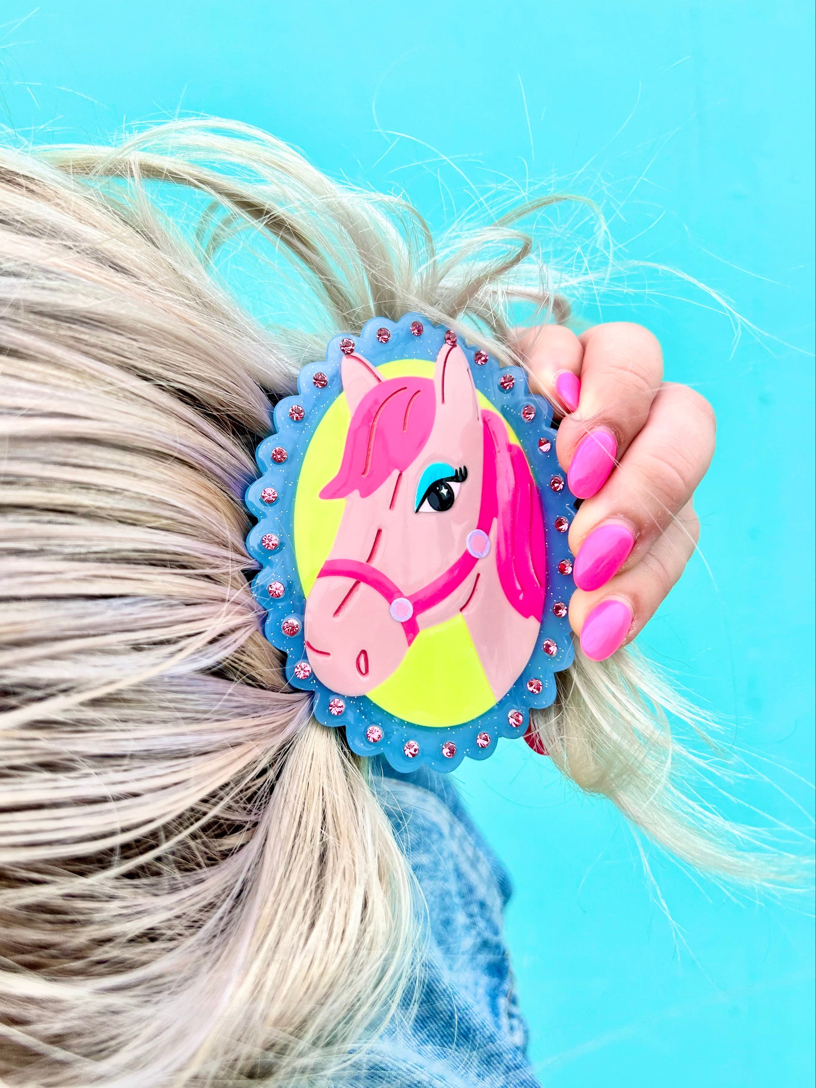 Pink Pony Hair Claw