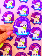 "Borders Aren't Even Real, Dog. Grow Up!" Sticker - The Peach Fuzz