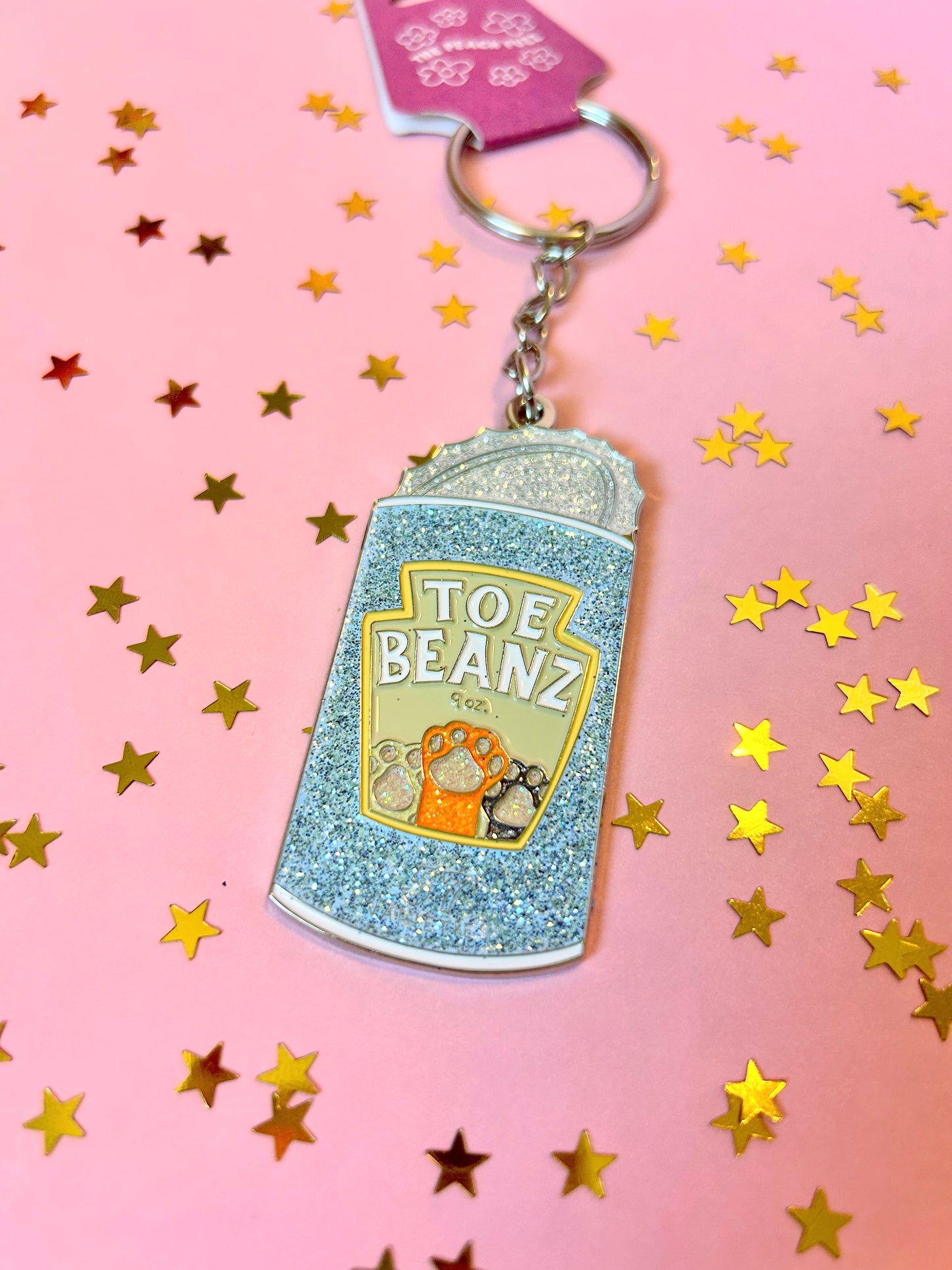 Toe Beans Glitter Keychain