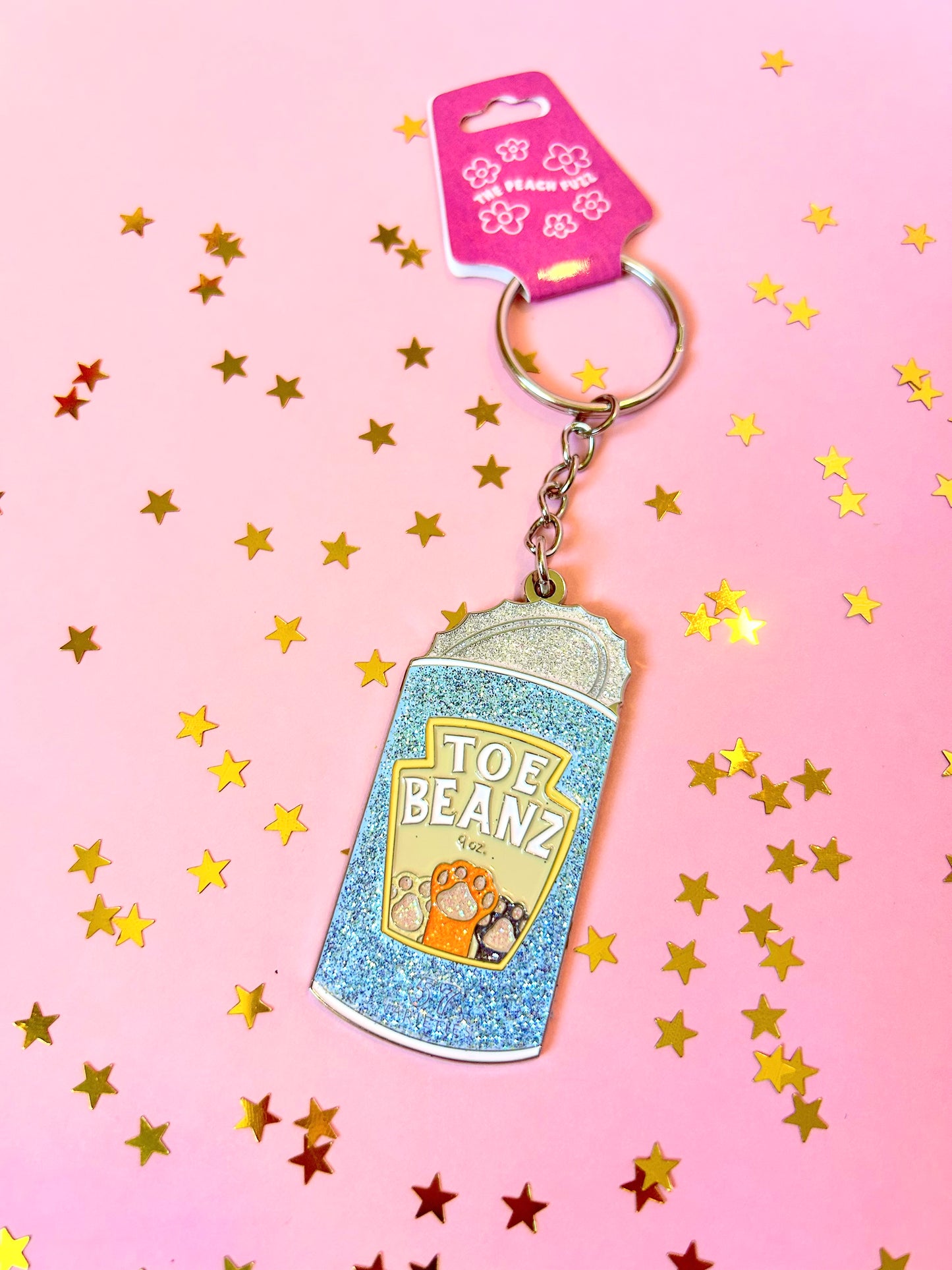 Toe Beans Glitter Keychain