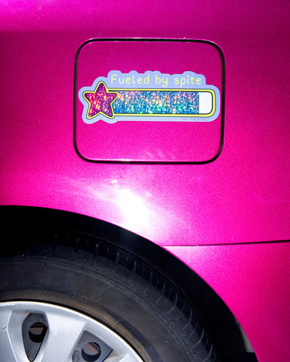 Fueled By Spite Glitter Sticker