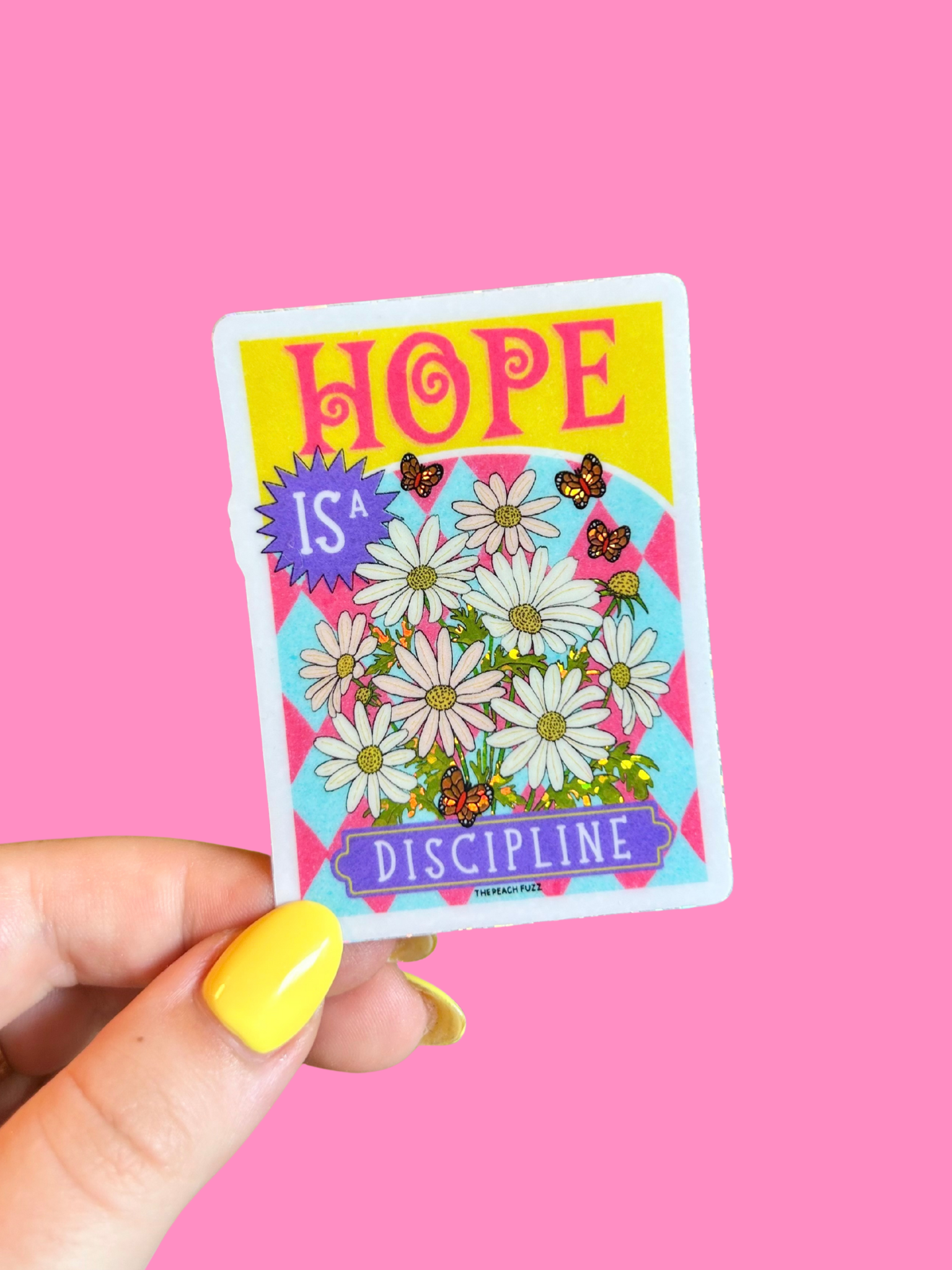 Hope Is A Discipline Glitter Sticker