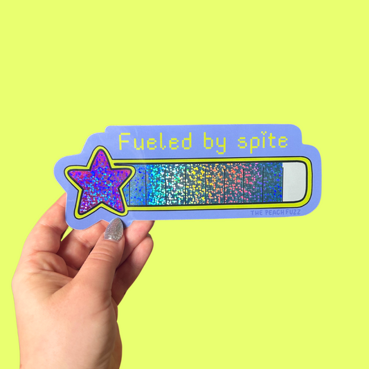 Fueled By Spite Glitter Bumper Sticker