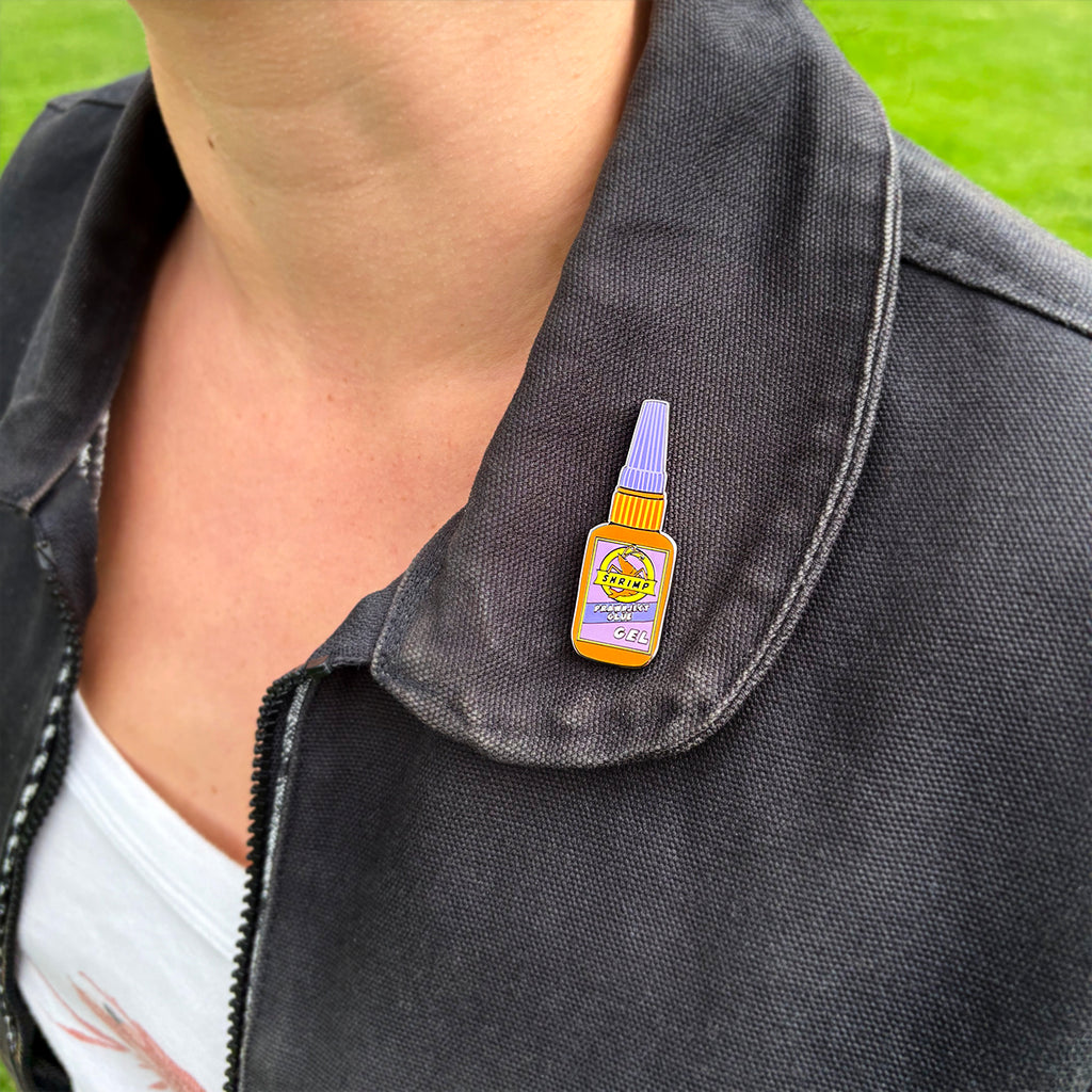 Prawnject Glue Enamel Pin (Tamiko X TPF)