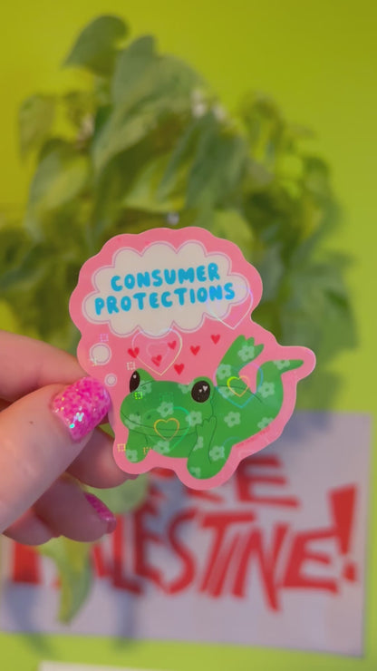 Consumer Protections Frog Sticker