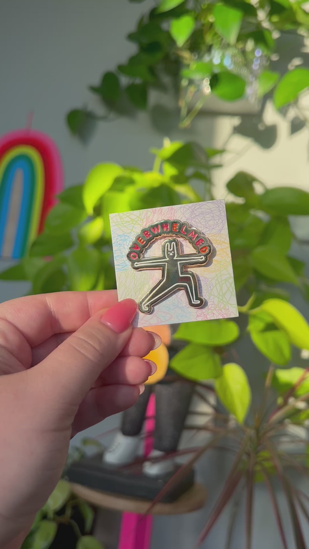 Overwhelmed Enamel Pin