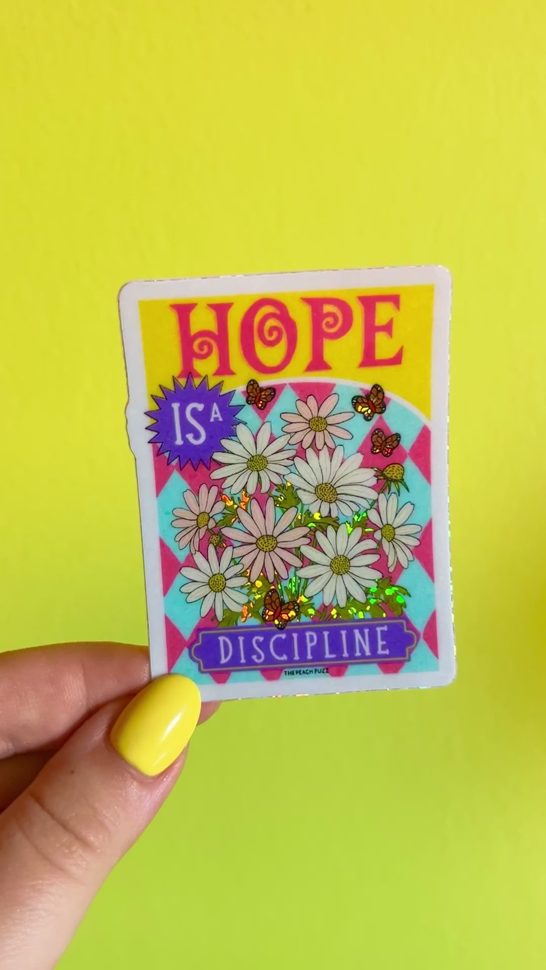 Hope Is A Discipline Glitter Sticker