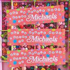 Michaels Run Bestie Glitter Bumper Sticker