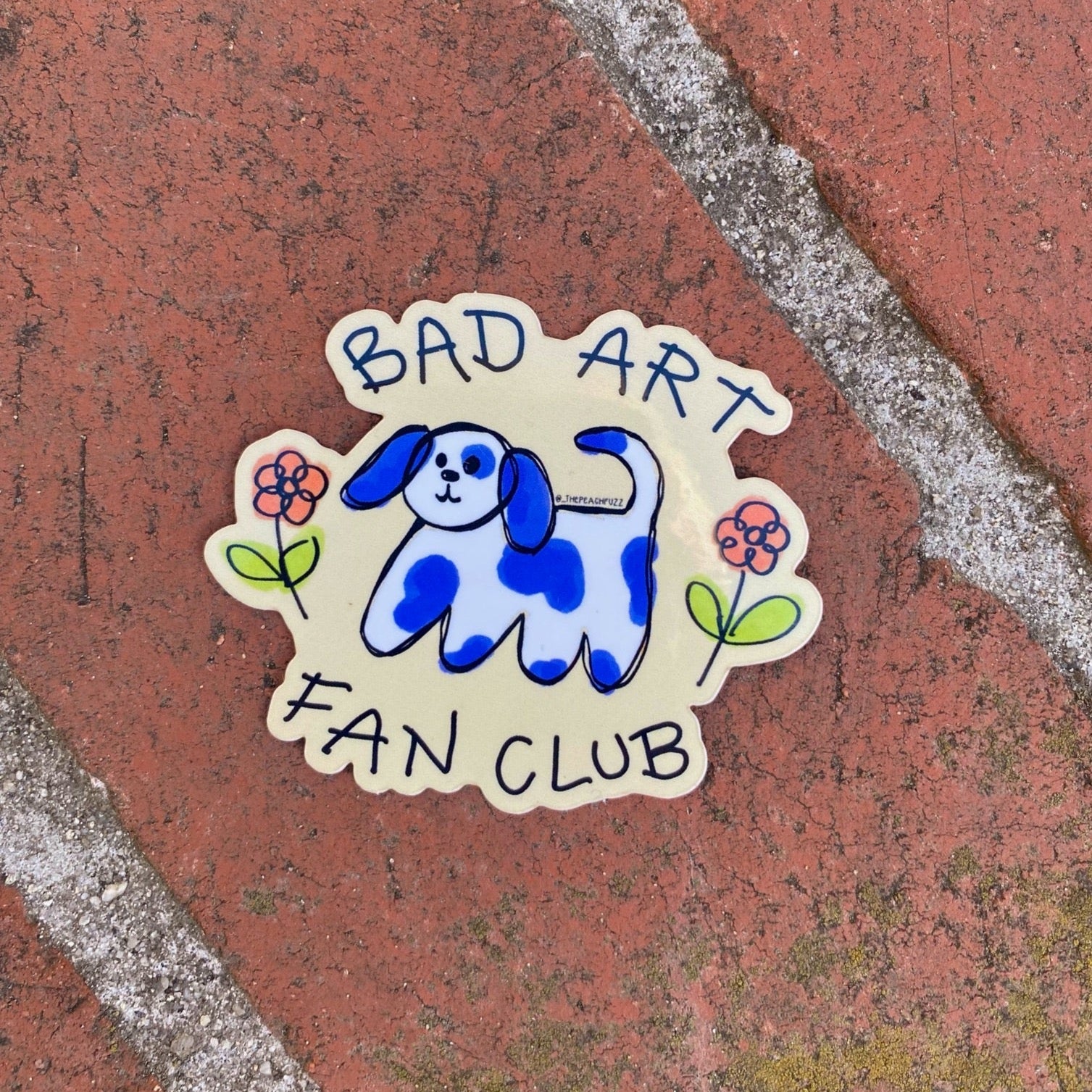 Bad Art Fan Club Sticker with glossy finish - The Peach Fuzz