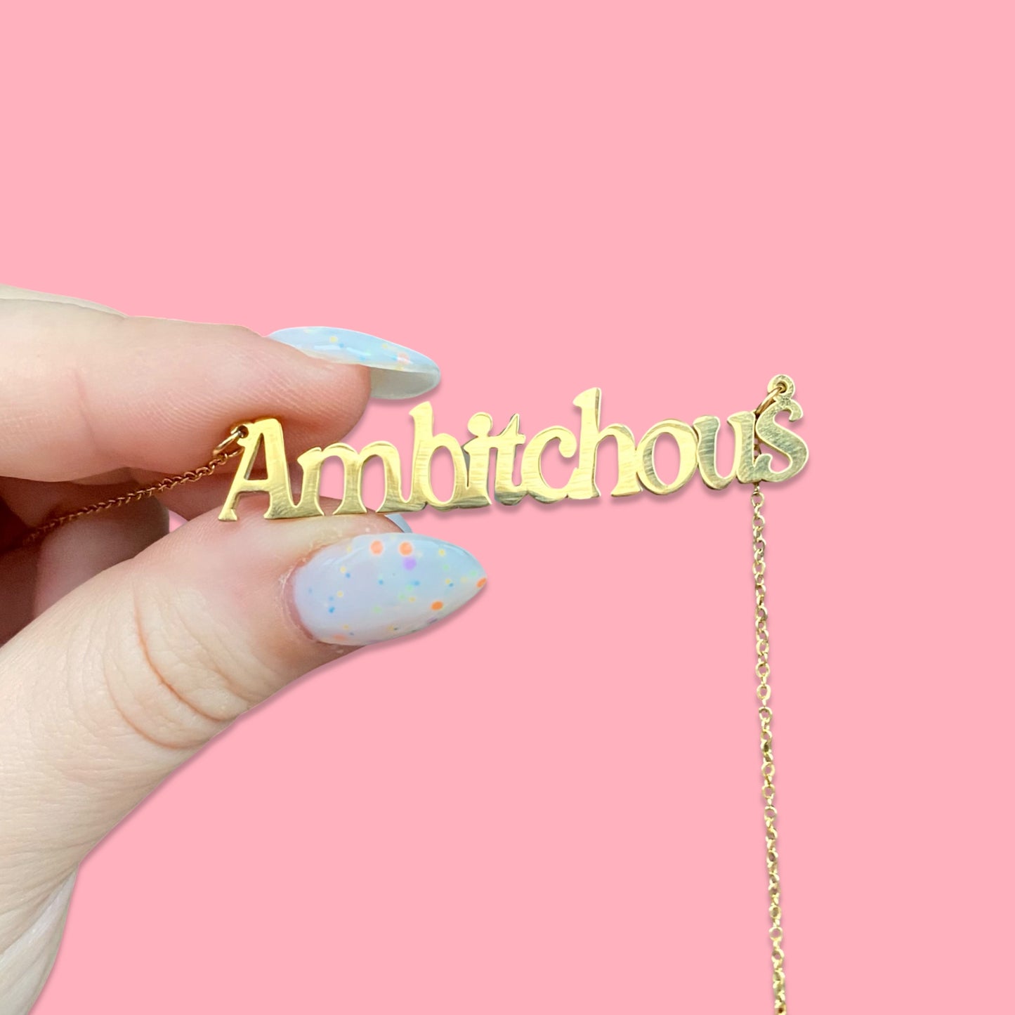 Ambitchous Nameplate Necklace