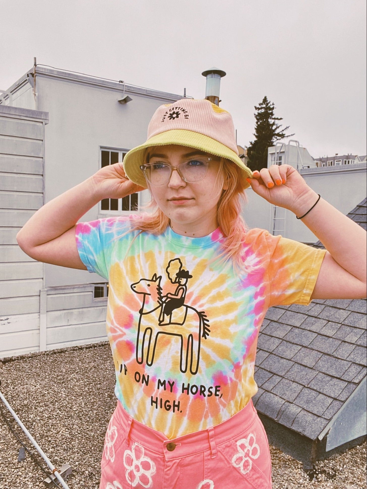 Just Getting Bi Color Block Bucket Hat