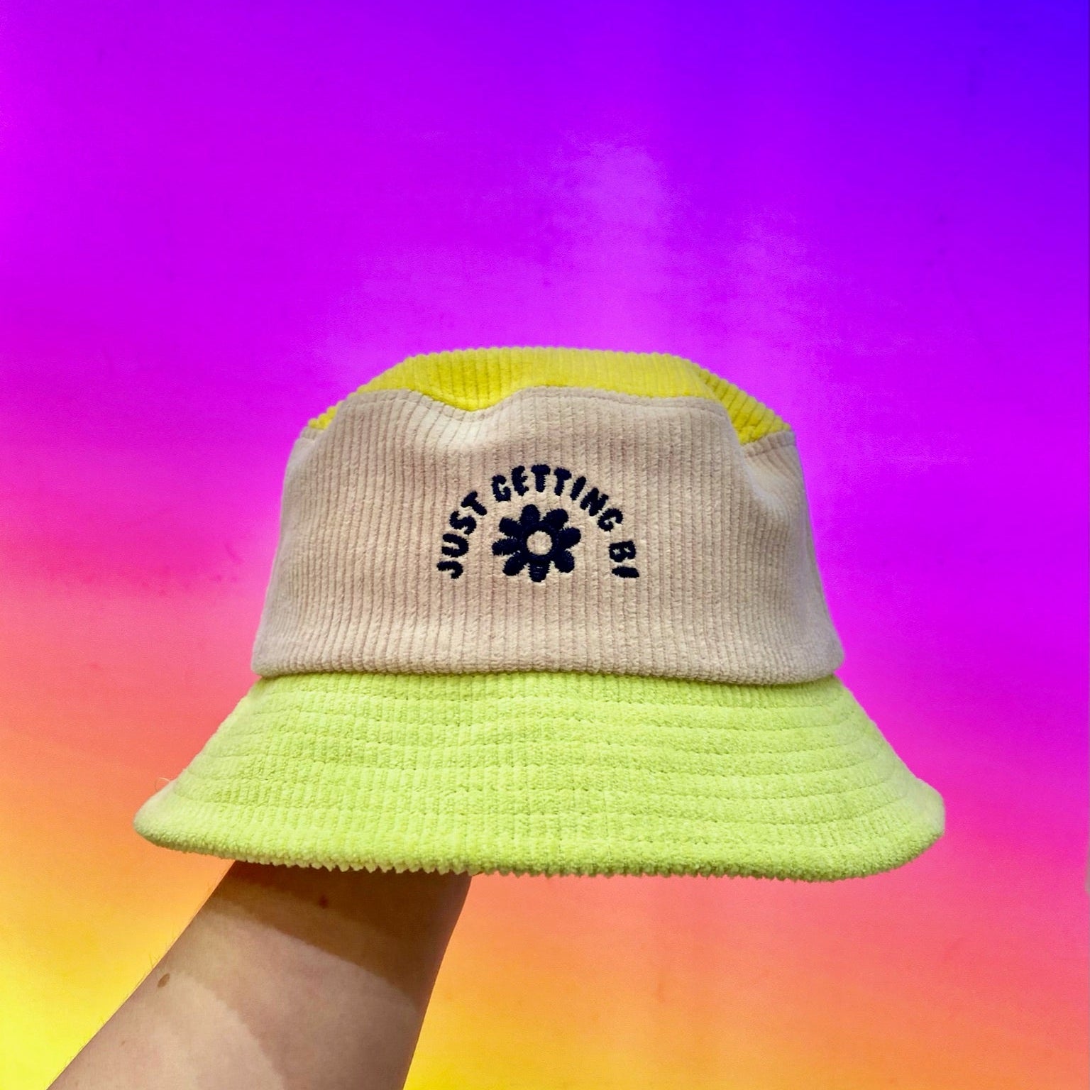 Just Getting Bi Color Block Bucket Hat