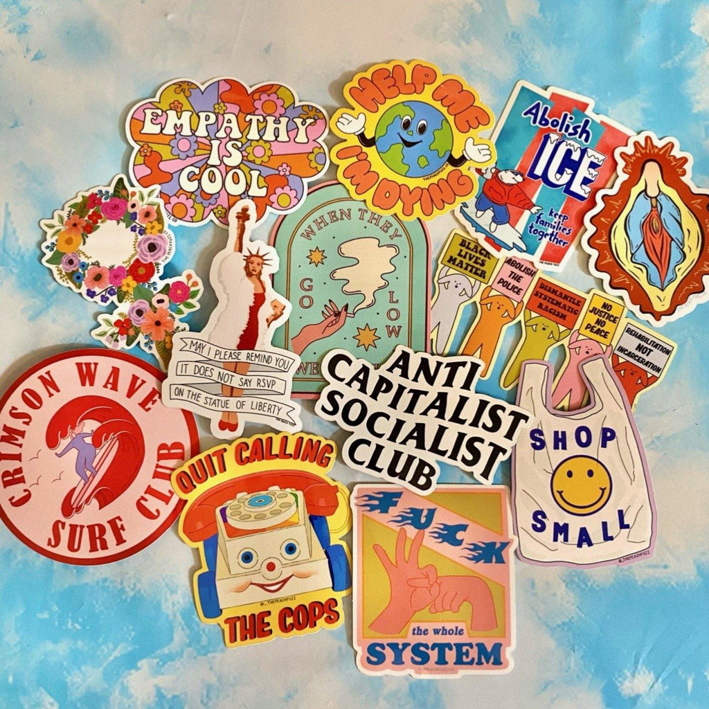 Floral Feminist Sticker - The Peach Fuzz