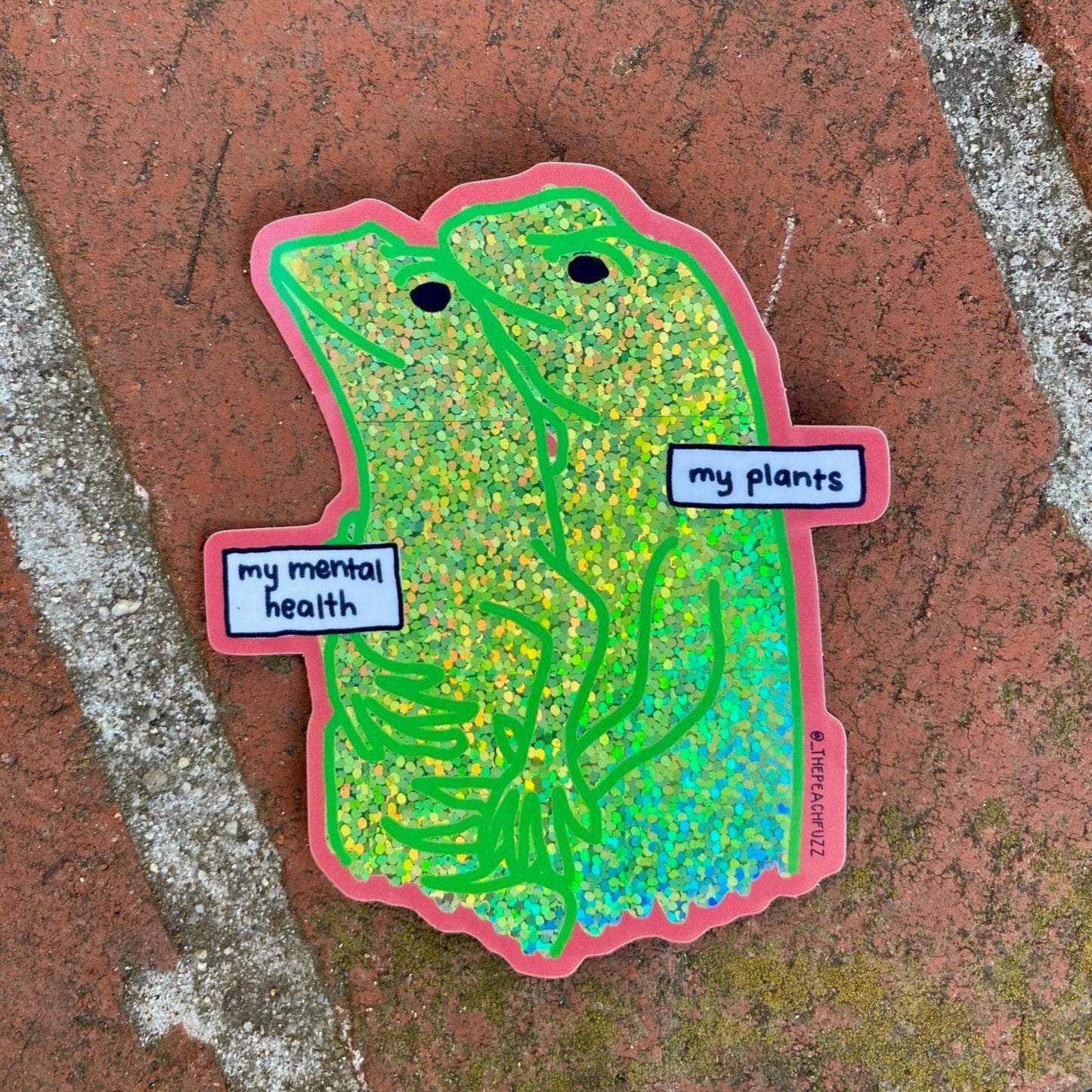 Emotional Support Lizards Glitter Sticker