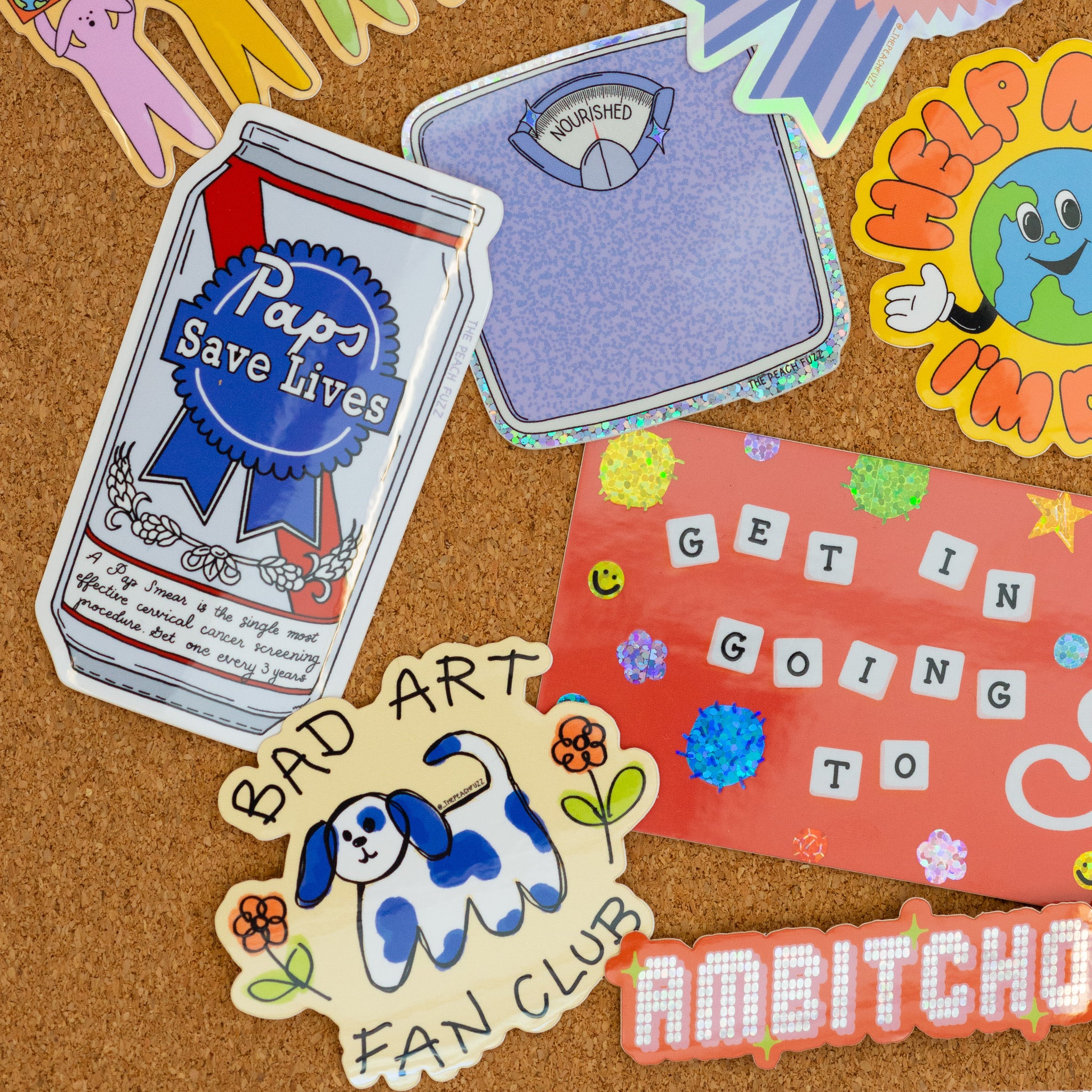 Bad Art Fan Club Sticker with glossy finish - The Peach Fuzz