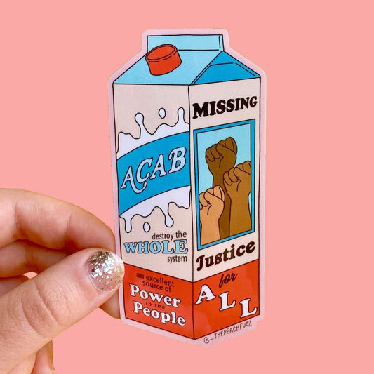 ACAB Milk Carton Sticker - The Peach Fuzz