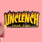 Unclench Your Jaw Sticker - The Peach Fuzz