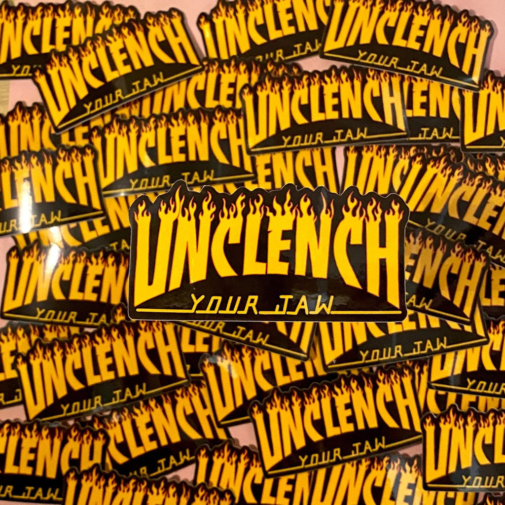 Unclench Your Jaw Sticker - The Peach Fuzz